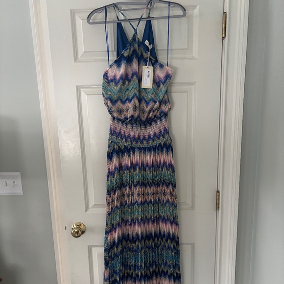 Ramy Brook Giana Chevron-Print Handkerchief Maxi Dress Size M - Picture 6 of 9